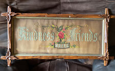 Kindness Makes Friends  Antique Paper Punch Sampler Motto Perforated Victorian
