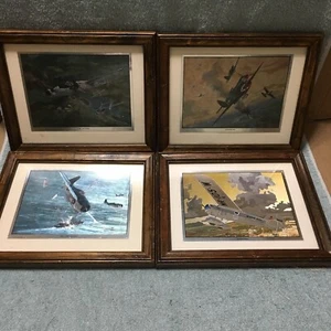 Juego de 4 ~ Cuadros enmarcados ~ Aviones de la Segunda Guerra Mundial ~ 5,5" x 7,5". - Imagen 1 de 12