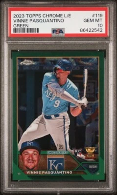 2023 Topps Chrome Logofractor #119 Vinnie Pasquantino Green /99 PSA 10 Gem Mint - Image 1 of 2