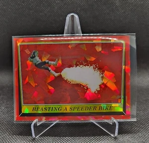 2023 Topps STAR WARS CHROME SAPPHIRE ROTJ BLASTING A SPEEDER BIKE #70 - Picture 1 of 2