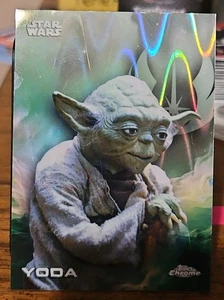 Yoda 2025 Topps Chrome Star Wars Yoda Raywave Refractor Card-#197 - Picture 1 of 2