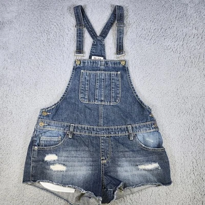 Pantalones cortos Mudd Overall Denim desgastados talla grande  Foto 1 de 4