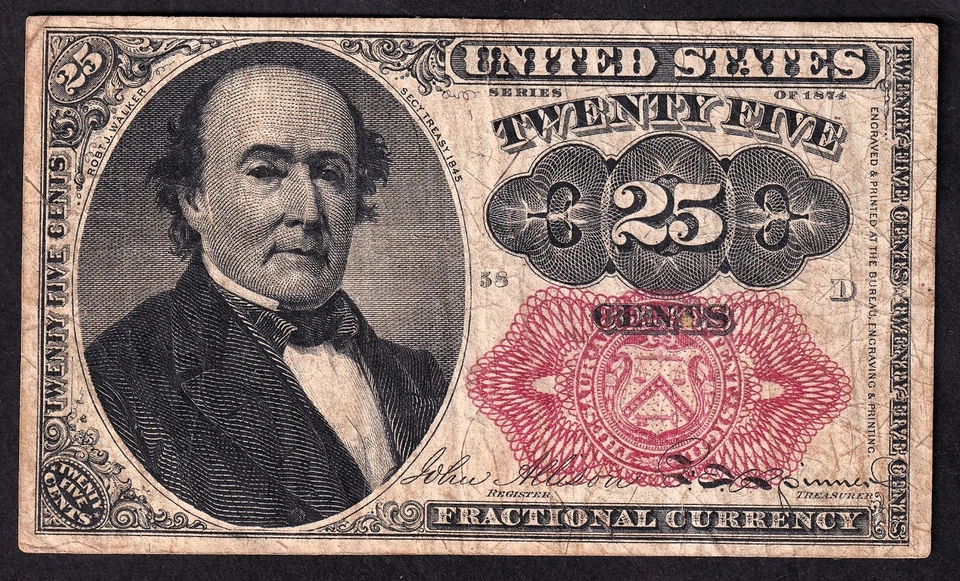 USA United States Series Of 1874 25c Twenty Five Cent Fractional Banknote - Image 1 of 2