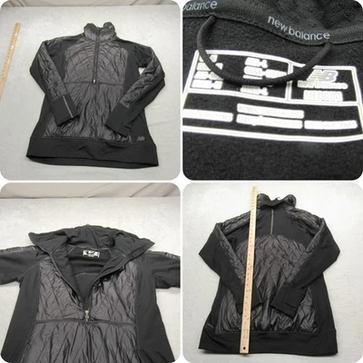 New Balance Jacket Womens Medium Black Thumbhole Quilted Insulated 1/2 Zip - Image 1 of 4