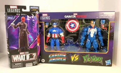 Marvel Legends Gamerverse Capitán América vs. Veneno Figura Paquete de 2 y Calavera Roja  Foto 1 de 2