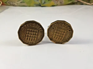 Vintage 1959 3 pence coin Cufflinks - Picture 1 of 4