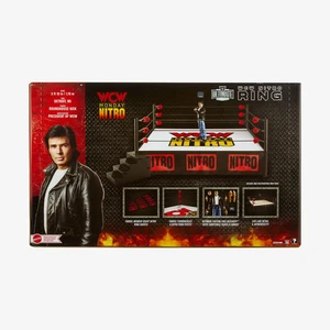 WCW Monday Nitro Wrestling Ring+Eric Bischoff Figur NEU+OVP WWF WWE Mattel Retro - Picture 1 of 5