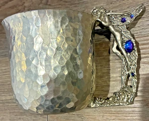 1995 Fellowship Foundry PEWTER Fairy CUP Stein Becher ÖSTERREICH lila/blau KRISTALLE - Bild 1 von 9