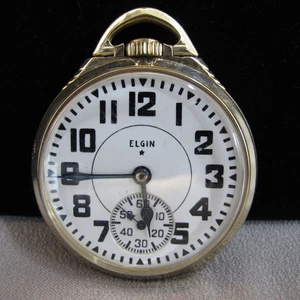 1938 Elgin RR Grade B.W. Raymond 16s 21j Open Faced Gold Filled Pocket Watch A2 - Picture 1 of 7