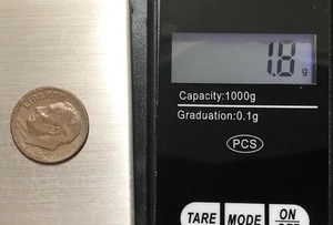 2000-D DIME MISSING CLAD LAYER ERROR COIN 1.8g - Picture 1 of 5