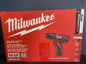 Milwaukee Tool M12 Battery- 3/8 In Hammer Drill/Driver Kit #2408-22 - Picture 1 of 6