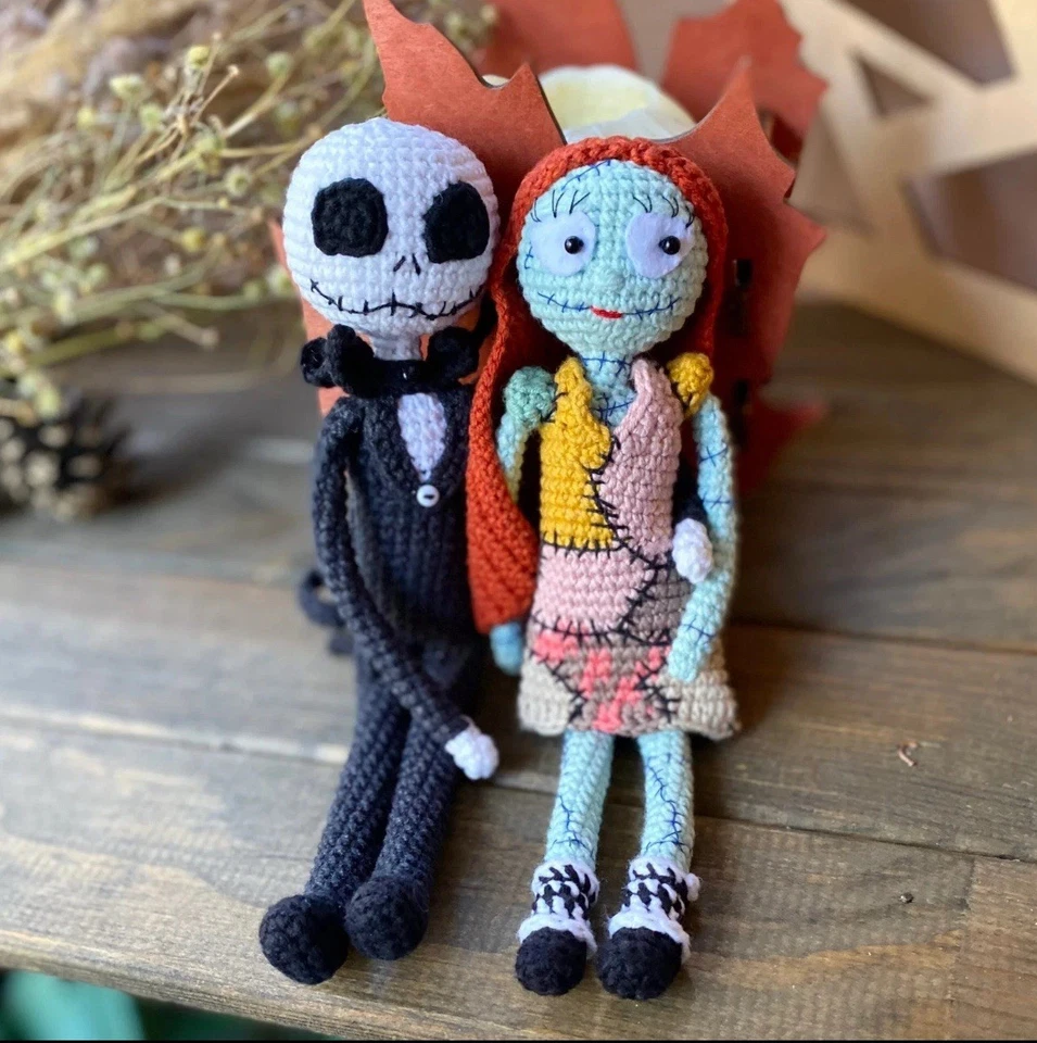 Jack Skellington Sally Knitted Knitting DK Pattern Only Nightmare Christmas - Image 1 of 1