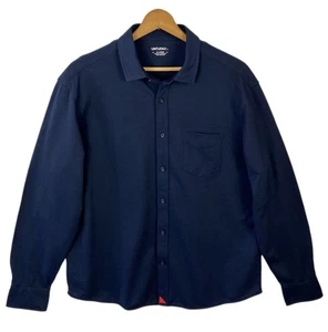 UNTUCKit Men’s Navy Blue Long Sleeve Button Down Pique Polo Shirt Size XL - Picture 1 of 18