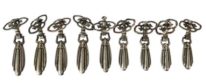Lot of 9 Vintage Metal Dangle Style Drawer Pulls Two Sizes 3.5 and 3" Long - Picture 1 of 6