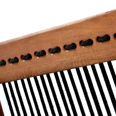 Folding Rope Wood Chair Portable Outdoor Seating Relaxation Craftsmanship - Image 1 of 4