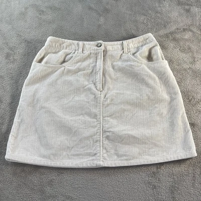 Vintage Esprit 13/14 Ivory Corduroy Mini Skirt 100 Percent Cotton Y2K Prep - Image 1 of 4