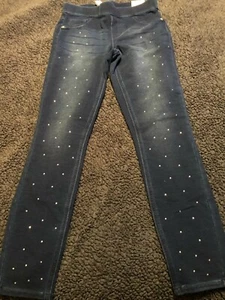 Justice Jeans mittelhohe weiche & dehnbare Mädchen Leggings blau verziert Gr. 12 neu mit Etikett - Bild 1 von 6