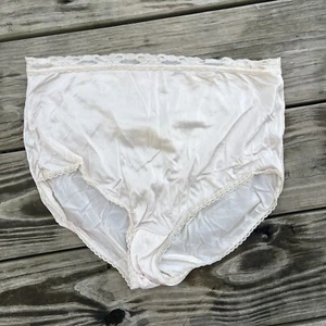 VINTAGE GREENCO MAID NYLON PANTY sz 5 Beige With LACE USA - Picture 1 of 9