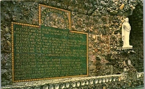 Vintage Iowa IA Postcard Christ's Sermon on the Mount Grotto Religious West Bend - Picture 1 of 4
