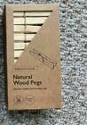 Kirkton House Natural Wood Pegs Pack of 36 - Ideal for Indoor and Outdoor Use