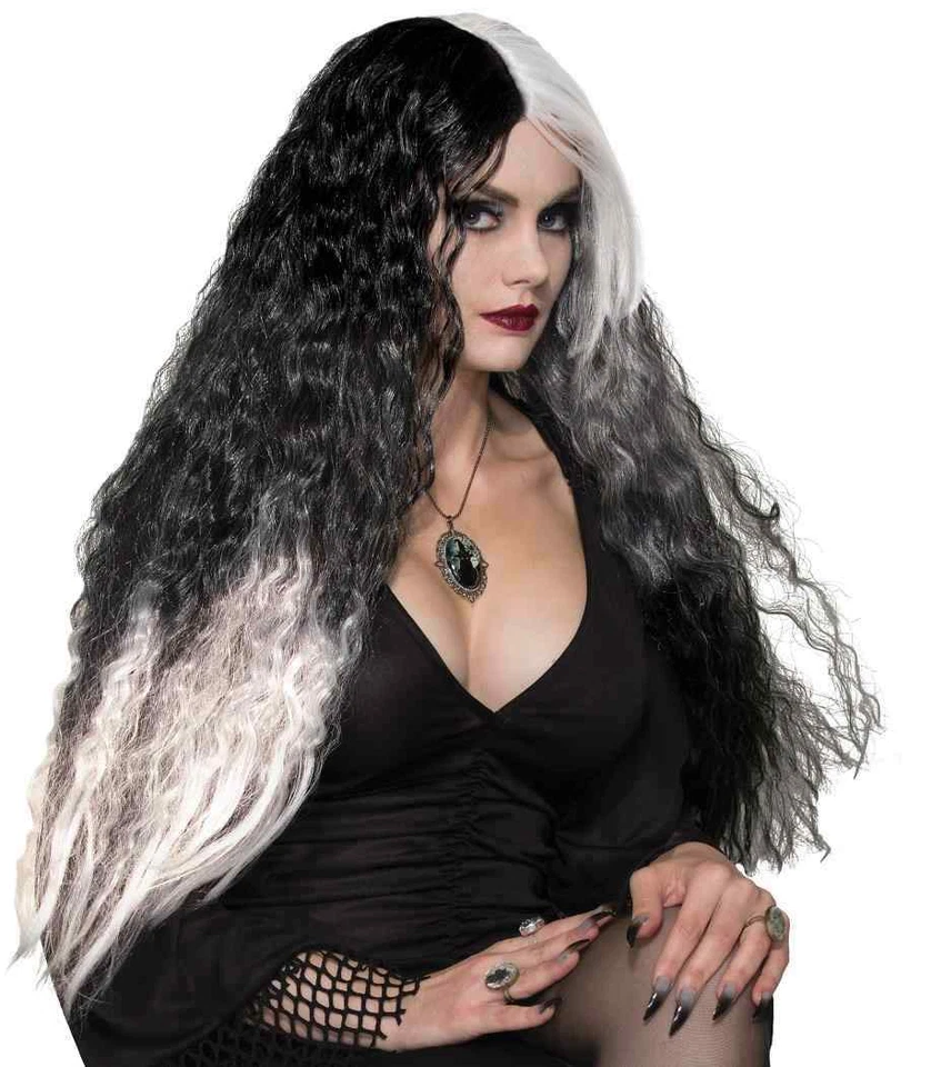 Wicked Mist 假发女巫女巫花式装扮万圣节成人服装配件 — 第 1/1 张图片