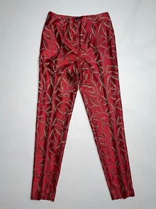 Prada Vintage Archive Spring 1997 Red Silk Bamboo Print Slim Pants 40 Runway - Picture 1 of 12