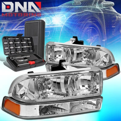 PARA CHEVY S10 1998-2004 PICKUP BLAZER FAROS PARACHOQUES LÁMPARAS + HERRAMIENTAS CROMO/ÁMBAR Foto 1 de 4