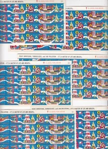 1972 Weihnachtssiegel 32 Marken druckempfindliche Aufkleber 6 kleine Blätter - #8254 - Bild 1 von 5