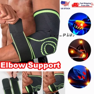 Elbow Brace Compression Support Sleeve Arthritis Tendonitis Joint Pain Relief US - Picture 1 of 11