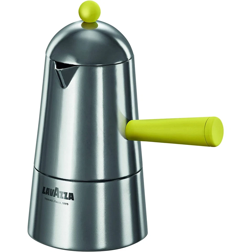 Lavazza Cafetera Carmencita Pop Mango Amarillo De 3 Tazas Aluminio Pulido - Imagen 1 de 1