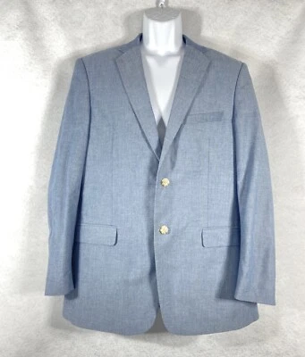 Chaqueta Saddlebred Para Hombre 40R Azul Blazer Abrigo Deportivo 100% Algodón Foto 1 de 4