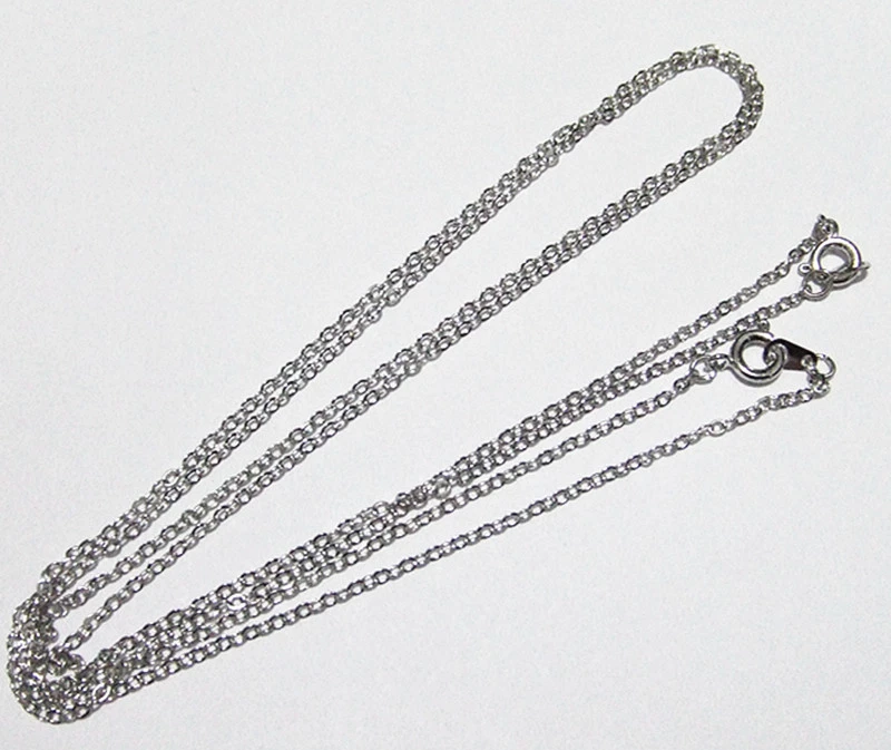 2pz 45cm collana base catena in ottone 2x1,5mm colore argento scuro - Immagine 1 di 1