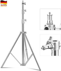 2.8m Edelstahl Lichtstativ Lampenstativ Einstellbarer Ständer für Fotostudio - Bild 1 von 9