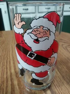 Vintage Santa Claus with Elves Christmas Drinking Glass - Picture 1 of 12