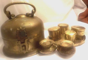 Antique Brass Hand Etched Islamic Rare Betel Nut Box Chapati Bread Box - Picture 1 of 19