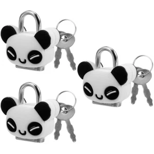 3 Sets Panda -Kabinettsschloss Vorhängeschloss Für Spind Mit Schlüssel - Bild 1 von 12