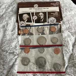 1985 Uncirculated U.S. Mint Set 10 Coins United States Philadelphia & Denver - Bild 1 von 2