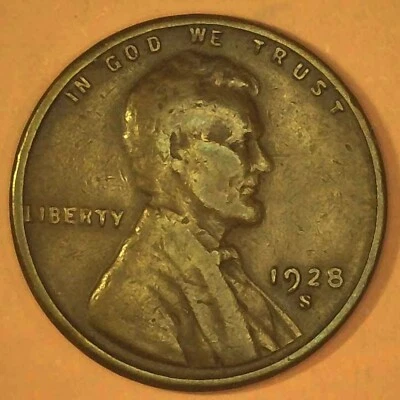 1928-S Lincoln Wheat Cent ~  RPM-001 S/S/S Repunched Mintmark ~ Circ Confirmable - Image 1 of 4