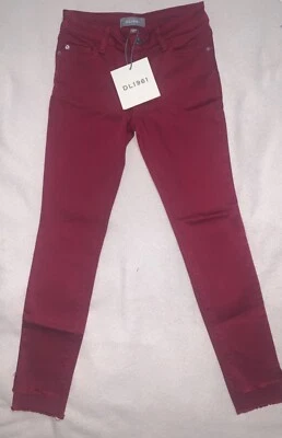 Pantalones de mezclilla ajustados Chloe rojos borgoña DL1961 para niña talla 7 nuevos con etiquetas i905 Foto 1 de 4