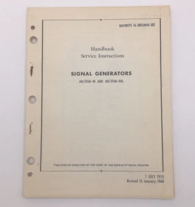 Navy 1960 Service Instruction Guide Signal Generators AN/USM-44 and AN/USM-44A - Picture 1 of 12