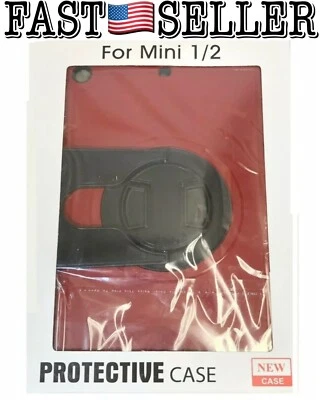 Heavy Duty Hybrid Hard Protective 360 Rotating Stand Case iPad mini 1 2 3 - RED - Image 1 of 4