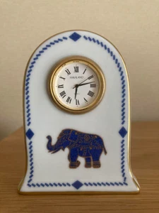 Haviland Limoges CRILLON Clock Elephant Pondicherry France Tested Working Japan - Picture 1 of 8