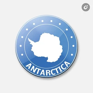 Imán decorativo redondo brillante del mapa de la Antártida | 4"" X 4 - Imagen 1 de 2