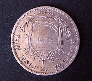 1923 Costa Rica 1 Colon 0,750 Silbermünze - 1903 Gegenstempel (P0479) - Bild 1 von 3