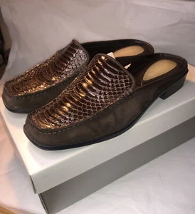 Liz Claiborne Flex Faux Snake Skin Brown Black Ballet Flats Shoe Size 6 NTNEW! - Picture 1 of 4