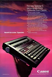 VINTAGE 1984 CANON TYPESTAR 5 ELECTRONIC TYPEWRITER PRINT AD - Picture 1 of 1