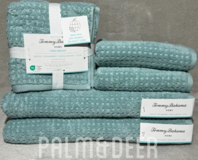 TOMMY BAHAMA NORTHERN PACIFIC~8 PIECE BATH TOWEL SET IN LIGHT BLUE ~ BRAND NEW! - Image 1 of 4
