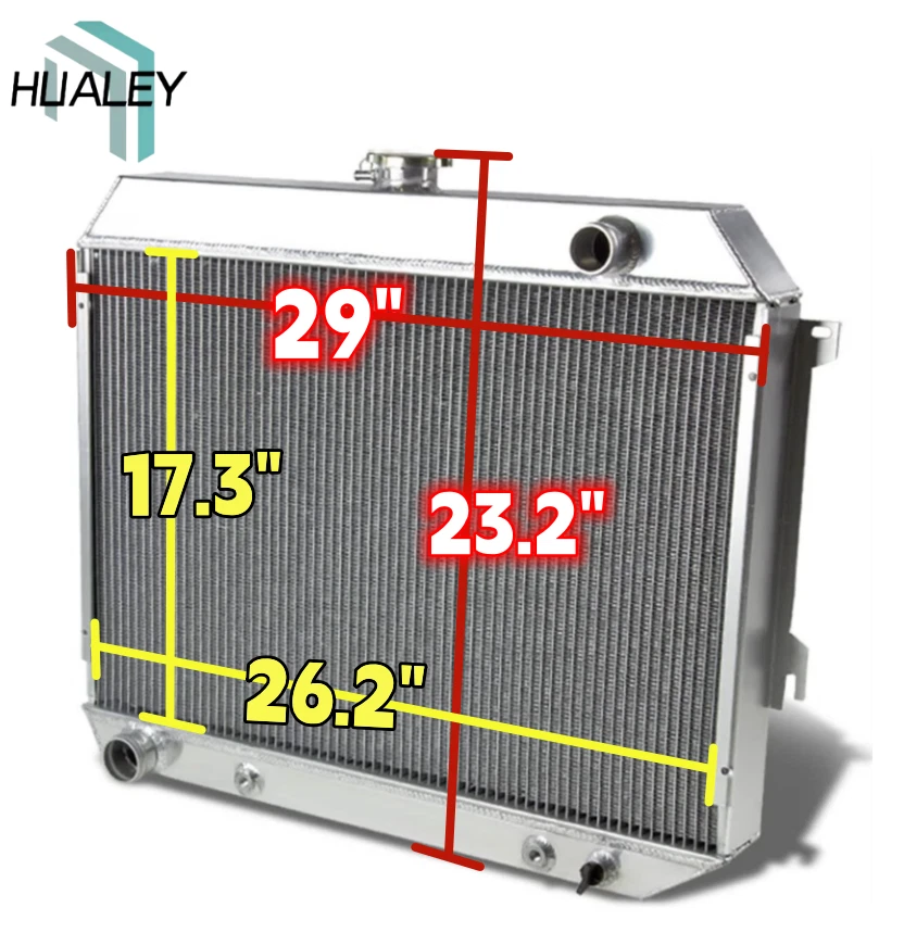 3 Row Aluminum Radiator For 1968-1974 Dodge Challenger Charger Coronet Plymouth - Image 1 of 4