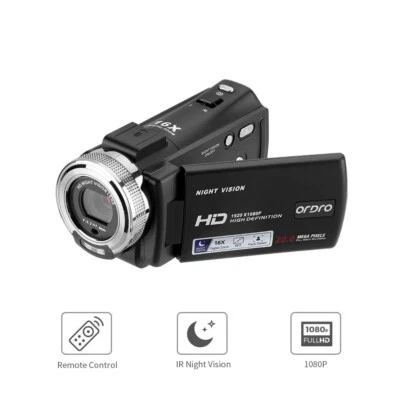 Digital Hd 1080P Video Camera 16X Zoom 20MP Recorder Camcorder Black DV Handycam - Image 1 of 4