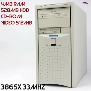 Retro 80386 386 SX 33MHz Computer PC Windows 3.1 MS-DOS Lucky Star CDMan Prince - Picture 1 of 12